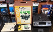 Kodak Carousel 4600 35mm Slide Projector Lens 1 x 140, 3 x 80 Trays Bulb TESTED