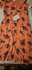Michael Kors Women's Coral Floral Dress Size Medium Short Sleeve Midi. NWT.