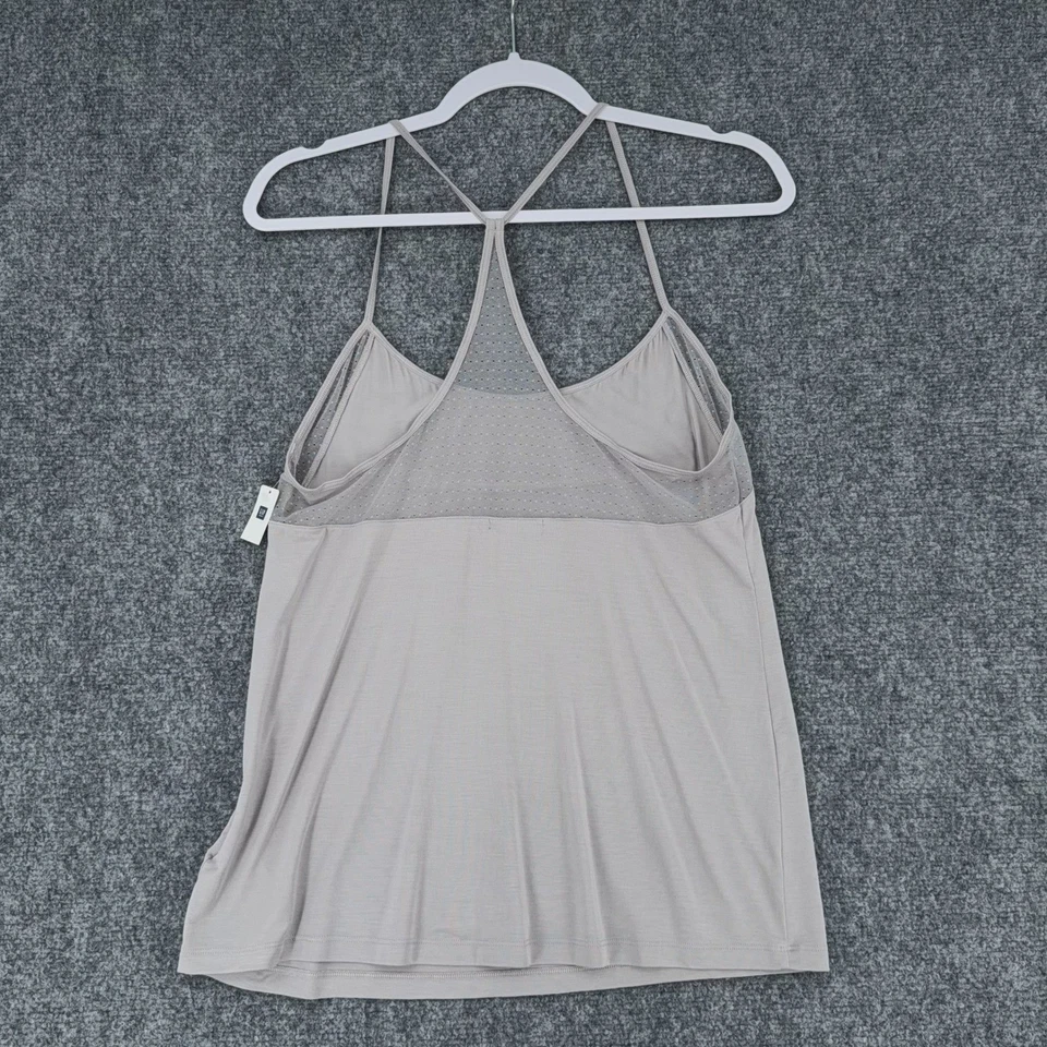 Camiseta sin mangas GAP para mujer gris espalda deportiva detalle de malla atletismo entrenamiento talla mediana Foto 2 de 4