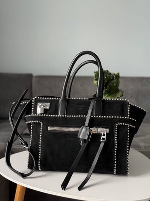 ZADIG&VOLTAIRE     2wayバッグ Zadig & Voltare Suede Tote Bag Ledies Dark Key Lock Rare Item
