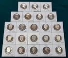 Random Lot Of 22 BU S Proof Clad Kennedy Half Dollars! 1971 - 2005!! K140