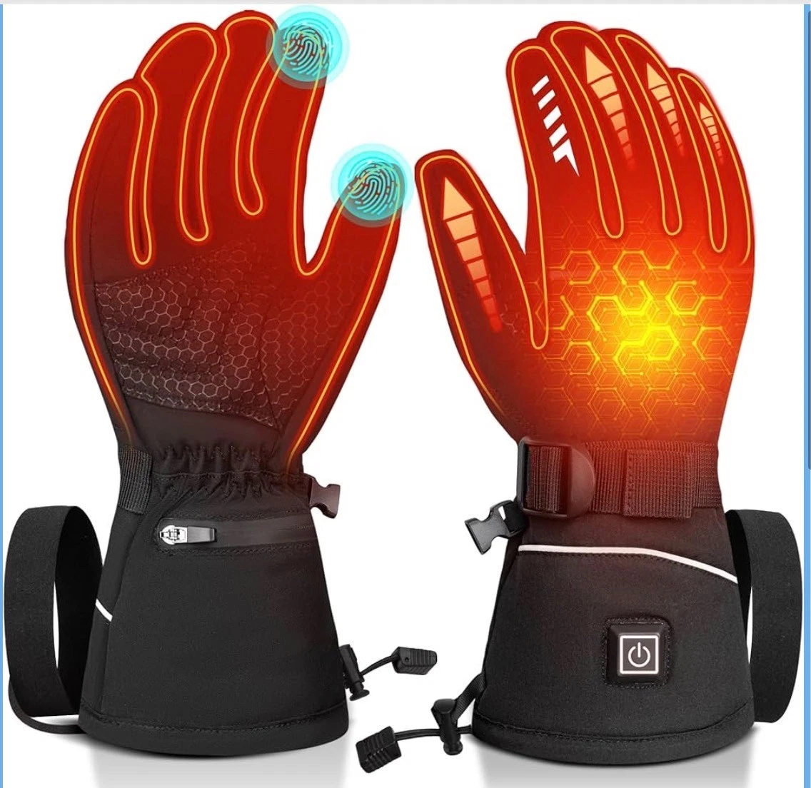 Heated Gloves for Men Women Rechargeable Liner Gloves Thin Heated Running Hiking