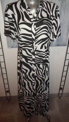 Vera Moda Hemdkleid schwarz/weiß Zebra Größe M