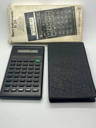 Vintage Texas Instruments TI-25 Electronic Calculator Avec Boite Et Pochette