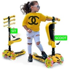 Hurtle Lightweight 3-Wheel Tricycle for Child  Toddler, LED Lights - Yellow