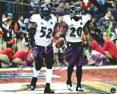 Ray Lewis & Ed Reed Autographed Baltimore Ravens NFL 8x10 Photo/COA/Hologram