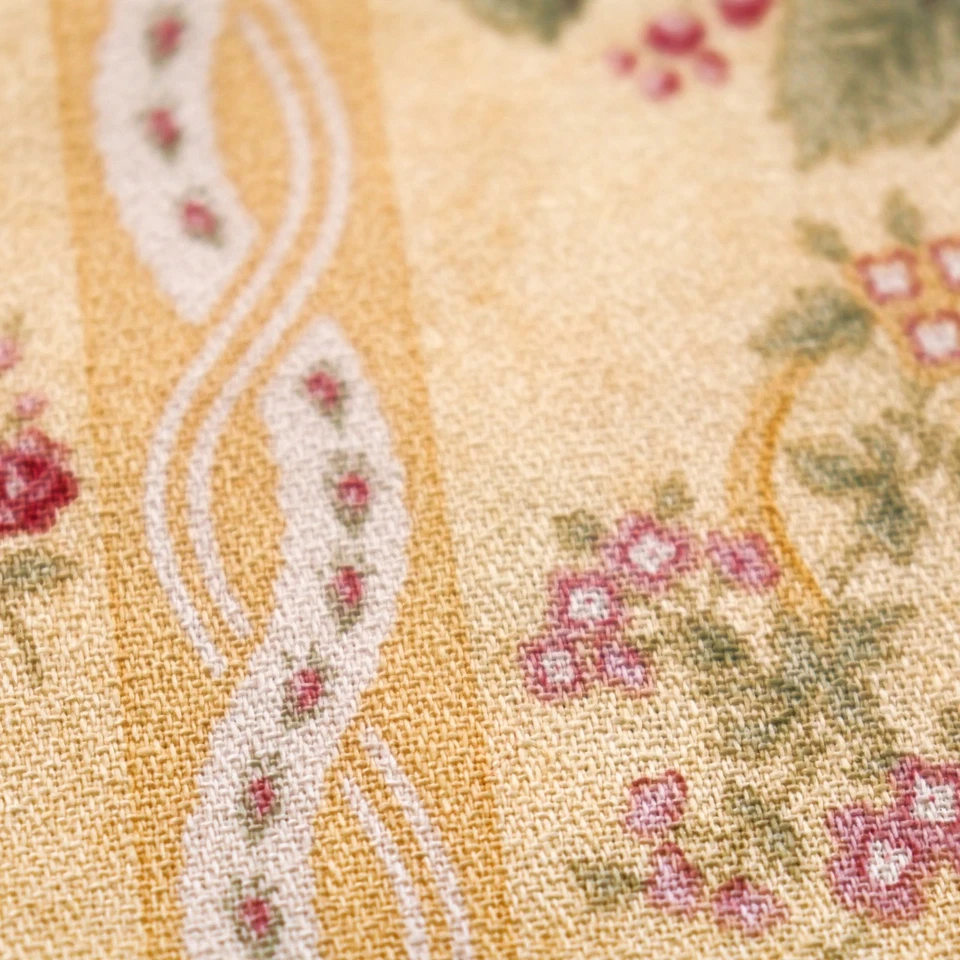 Paris Flea Market Moda Upholstery Fabric Yardage Pink Roses on Yellow 4 Yards - Image 4 of 4