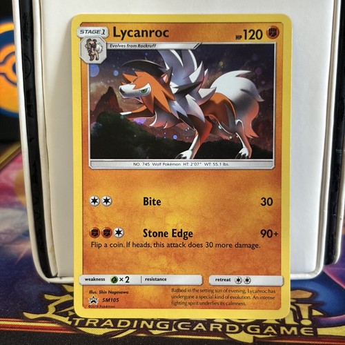Lycanroc SM105 Black Star Promo Sun & Moon Pokemon Card