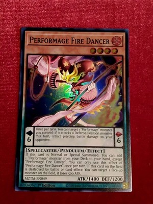 Yu-Gi-Oh! Performage Fire Dancer - MZTM-EN049 - Super Rare 1st Ed. Unplayed Mnt+