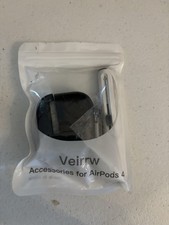 Veirrw Black Hybrid Case for AirPods 4 with Carabiner and Accessory Stick