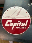 12” Vintage capital airlines Porcelain Steel Sign. Very RARE!