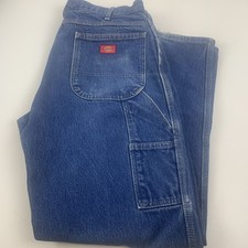 Dickies Jeans Men 36x32 Blue Carpenter Straight Leg Workwear Utility Denim. M