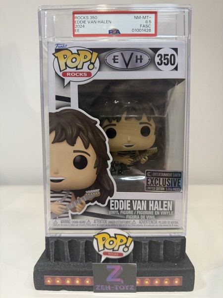 Funko Pop! Música Pop Rocks Eddie Van Halen #350 Exclusivo PSA Calificado 8.5