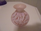 Vintage Hand Blown Iridescent Pink Art Glass Swirls Perfume Bottle With Stopper  — photo 7