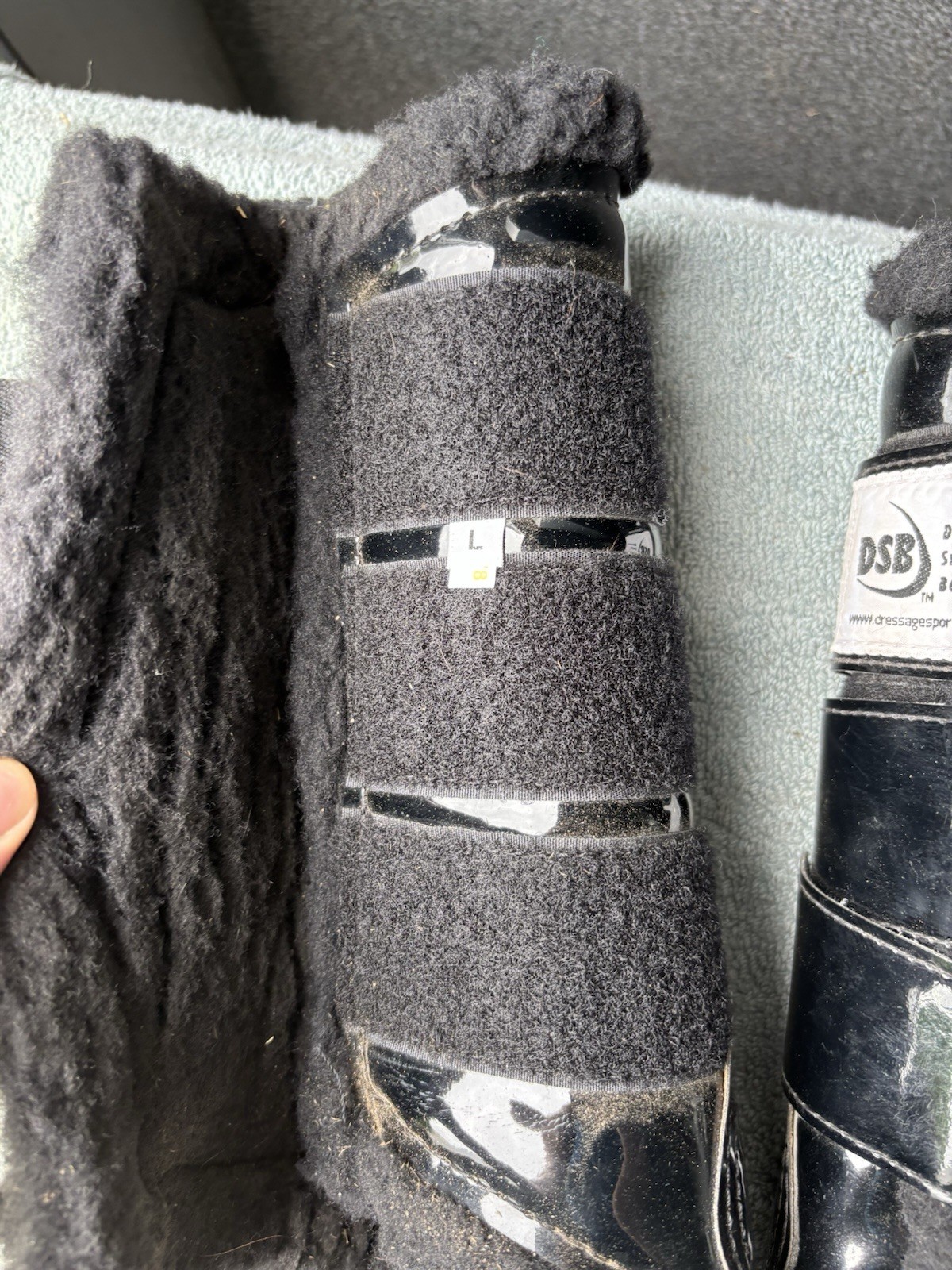 DSB Boots Glossy Black Large Horse Fleece