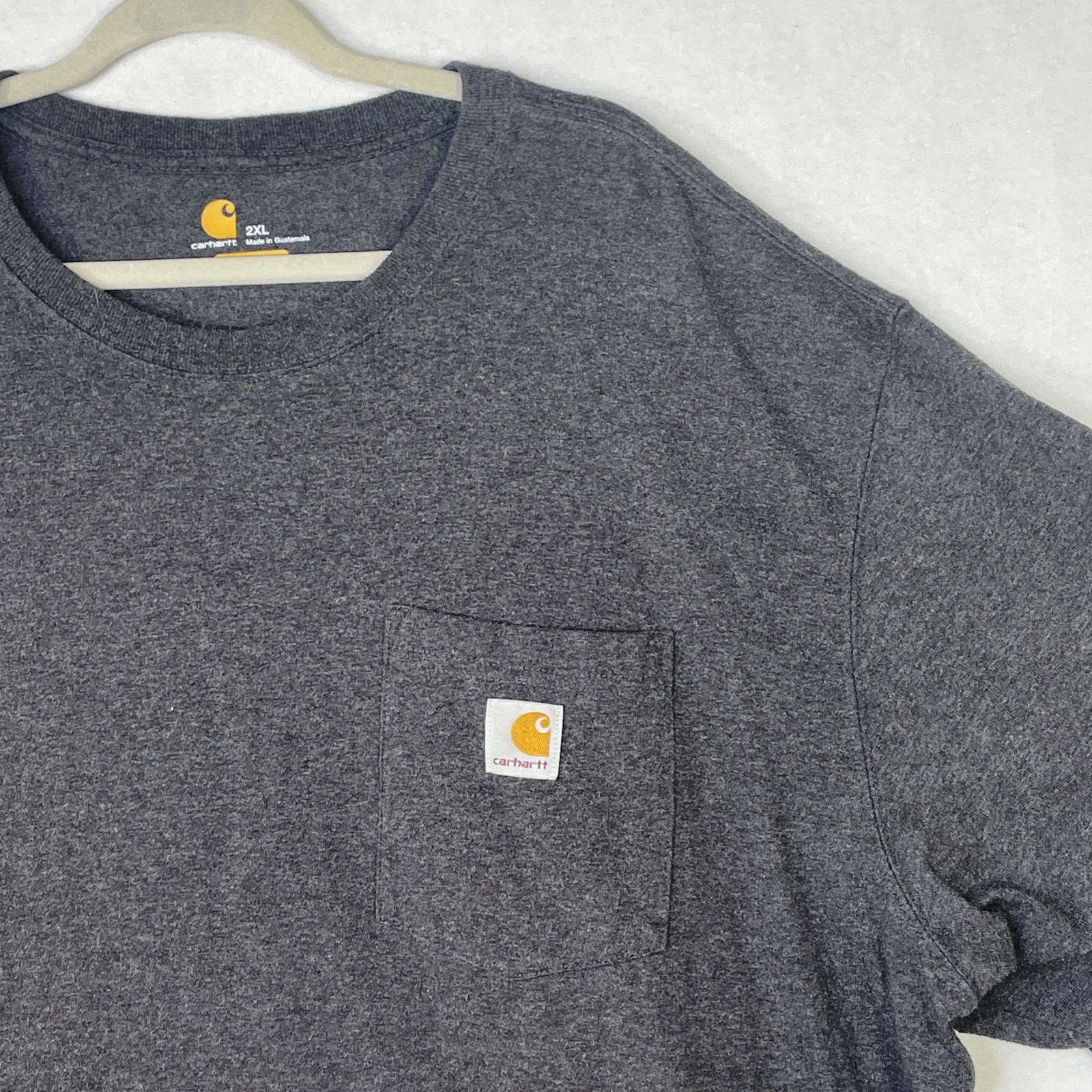 Carhartt Men's Dark Gray Original Fit Pocket T-Shirt 2XL Cotton (Hole In Front ) thumbnail 2