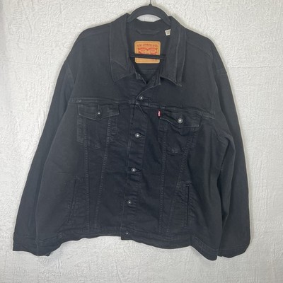 Levi Strauss Trucker Jean Jacket Mens 3XL Black Denim Button Up Classic Cotton