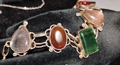 Beautiful Semi-Precious Stone & .925 Silver Bracelet 
