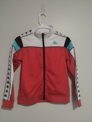 Kappa Banda Merez Boys Red Colorblock Zip Up Track Jacket Size 12 Years