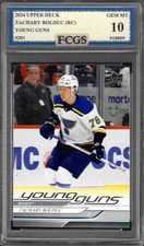2024 Upper Deck Zachary Bolduc RC #201 Young Guns Graded FCGS 10 GEM MINT