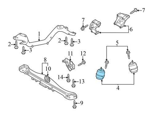 2011-2018 PORSCHE CAYENNE - Engine / Motor Mount 95837504910 - Picture 4 of 6