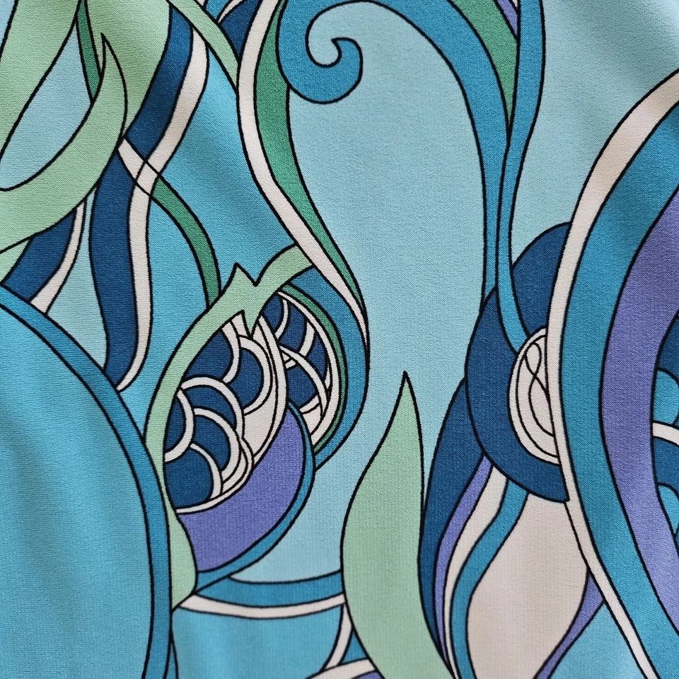 London Times 10 синий зеленый абстрактный эластичной Shift платье круиз отпуск путешествий - Изображение 4 из 4