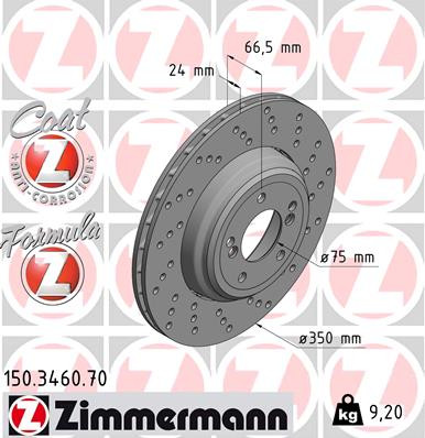ZIMMERMANN 150.3460.70 Bremsscheibe für BMW