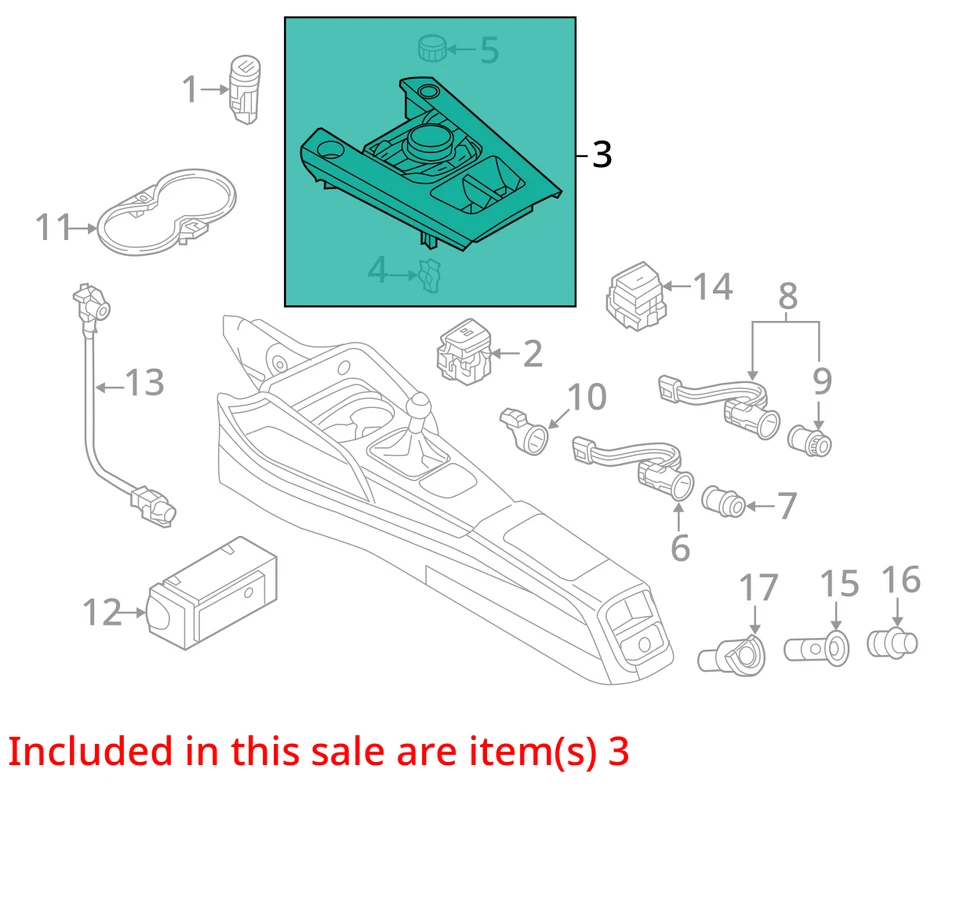 Conjunto de panel de ajuste de consola central delantera Audi RS3 S3 A3 2017-2020 OEM Foto 3 de 4