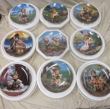 Lot of 9 Vintage 1990's M.J. Hummel Danbury Mint Gentle Friends Collection Plate