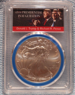 2017 Silver Eagle PCGS MS70 FirstStrike 45th Pres Inauguration