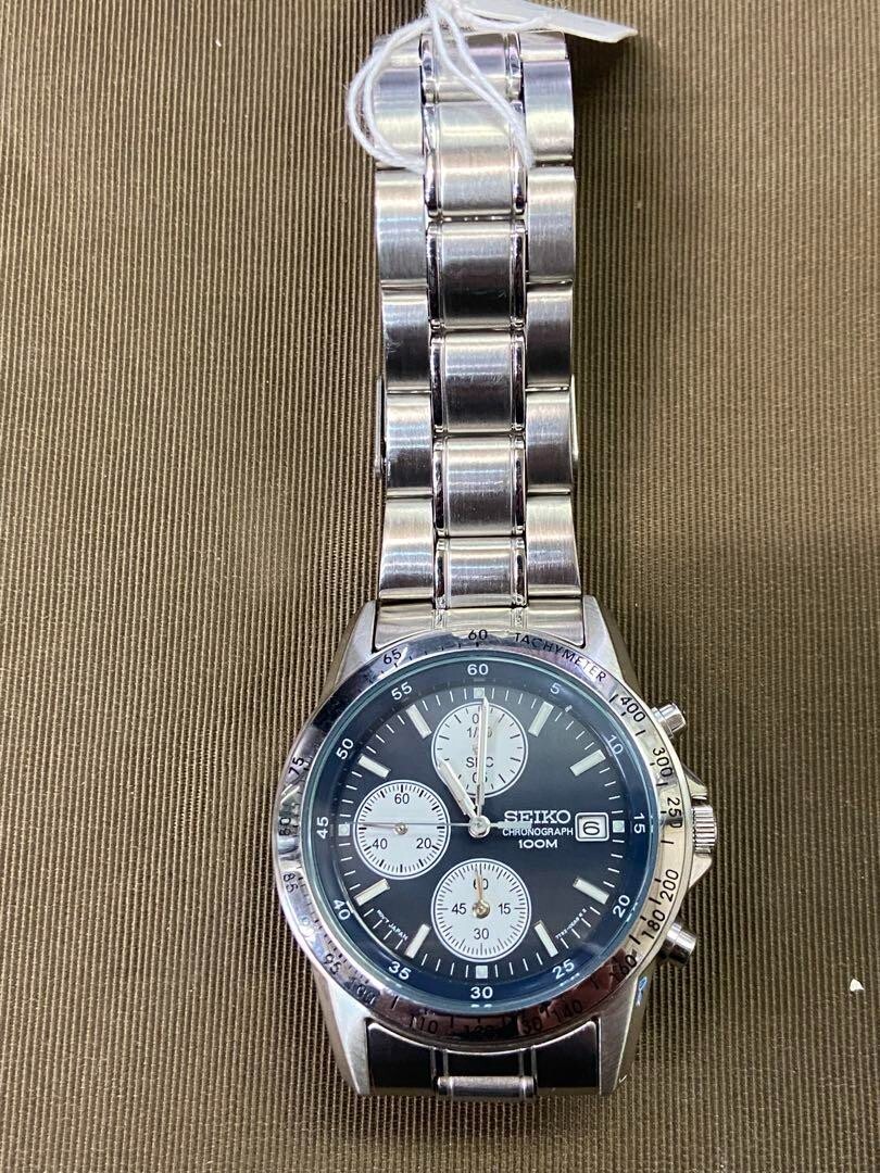 Seiko Chronograph 7T92-0DW0 Men's Navy dial 41mm Free