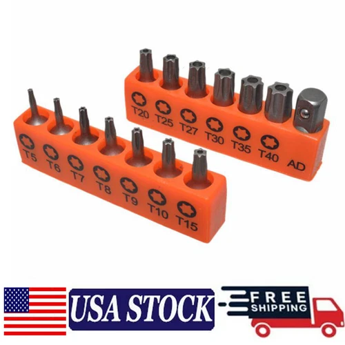 Torx Hex Bit Set Security Tamper Proof Torq Star Resistant S2 Steel T5 -T40 14PC