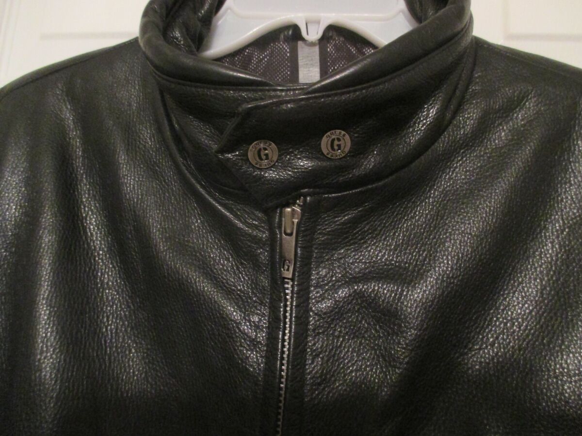 Guess 1981 Black Leather Jacket Size L Men HEAVY | eBay Guess 1981 Black Leather Jacket Size L Men HEAVY | eBay