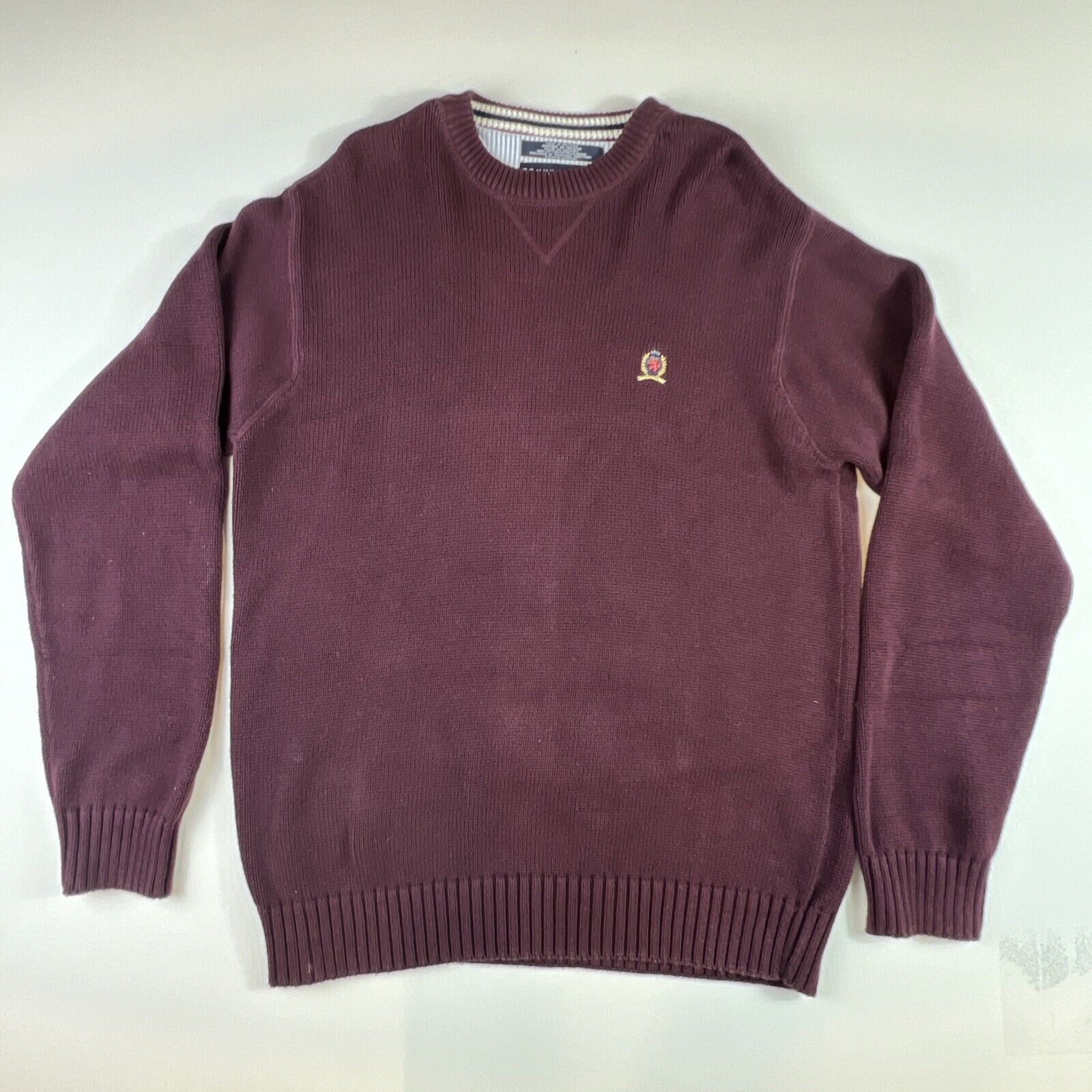 Tommy Hilfiger Maroon Thick Chunky 100% Cotton Sw… - image 4