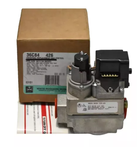 White Rodgers 36C84-426 Gas Valve 3/4" x 3/4", 0.6A, 24V