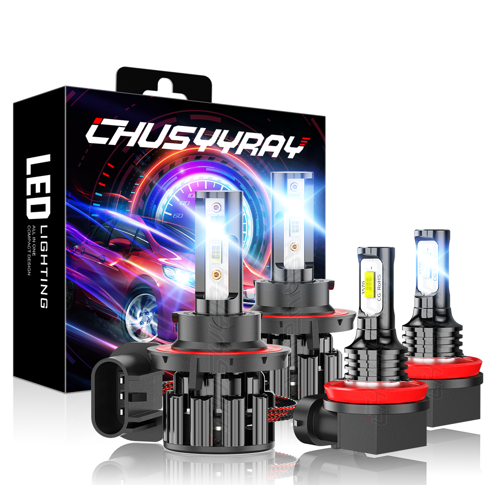 KATUR Ampoule H11 LED 20000LM, 100W 400% Lumière 6000K Blanc Anti Erreur Kit de