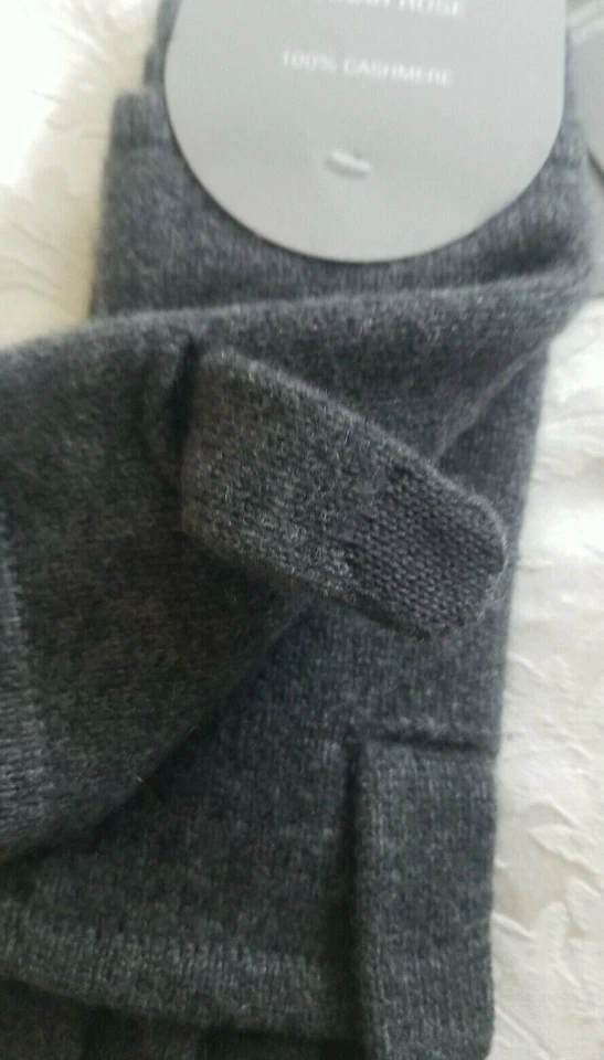 Guantes convertibles Hannah Rose 100 % cachemir para texto telefónico 3 en 1 gris con corazón rosa NW Foto 3 de 4