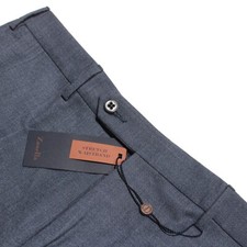 Zanella NWT Stretch Dress Pants Size 32 US Curtis In Blue Melange 100 Wool