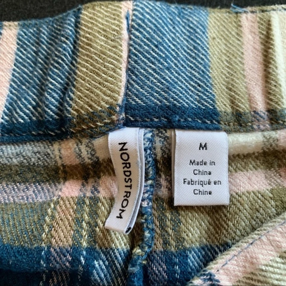 Nordstrom blue plaid pajamas M - Изображение 4 из 4