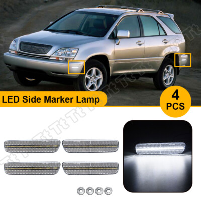 For 1999-2003 Lexus RX300 Clear Front / Rear Bumper White LED Side
