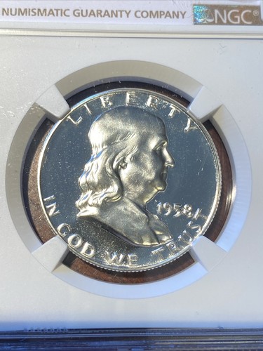 1958 Franklin Half Dollar 50C NGC PF67 - Picture 2 of 4