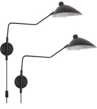 Modern Plug in-Swing Arm Wall Sconce Set of Two