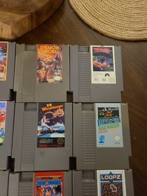 Nintendo NES Games Lot of 12 - Mario Bros, Loopz,3-D Worldrunner, Rad Racer 