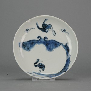 Antique Chinese 17th C Porcelain Ming Tianqi Transitional China Plate Cr...