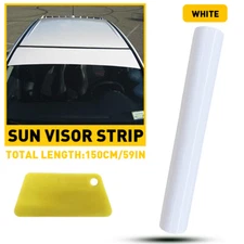 Universal Windshield Banner White Decal Vinyl Sun Strip White 10*60"