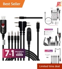 USB Programming Cable 7-in-1 Braided for Radio Amateur Universal Fit