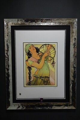 Alphonse Mucha Lithographie Größe 50 x 70 cm ! Sign , Limitiert, Nassstempel