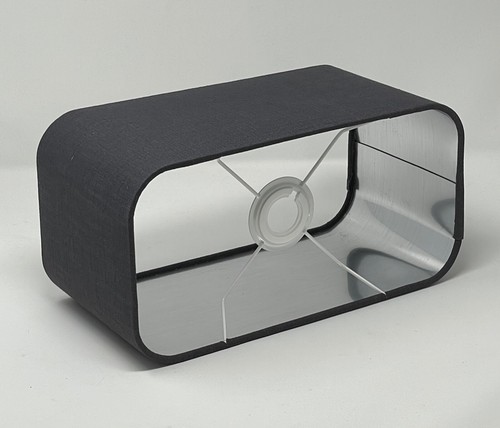 Pantalla Lámpara Gris Carbón Texturizada 100% Lino Cepillado Plata Rectángulo - Imagen 2 de 9