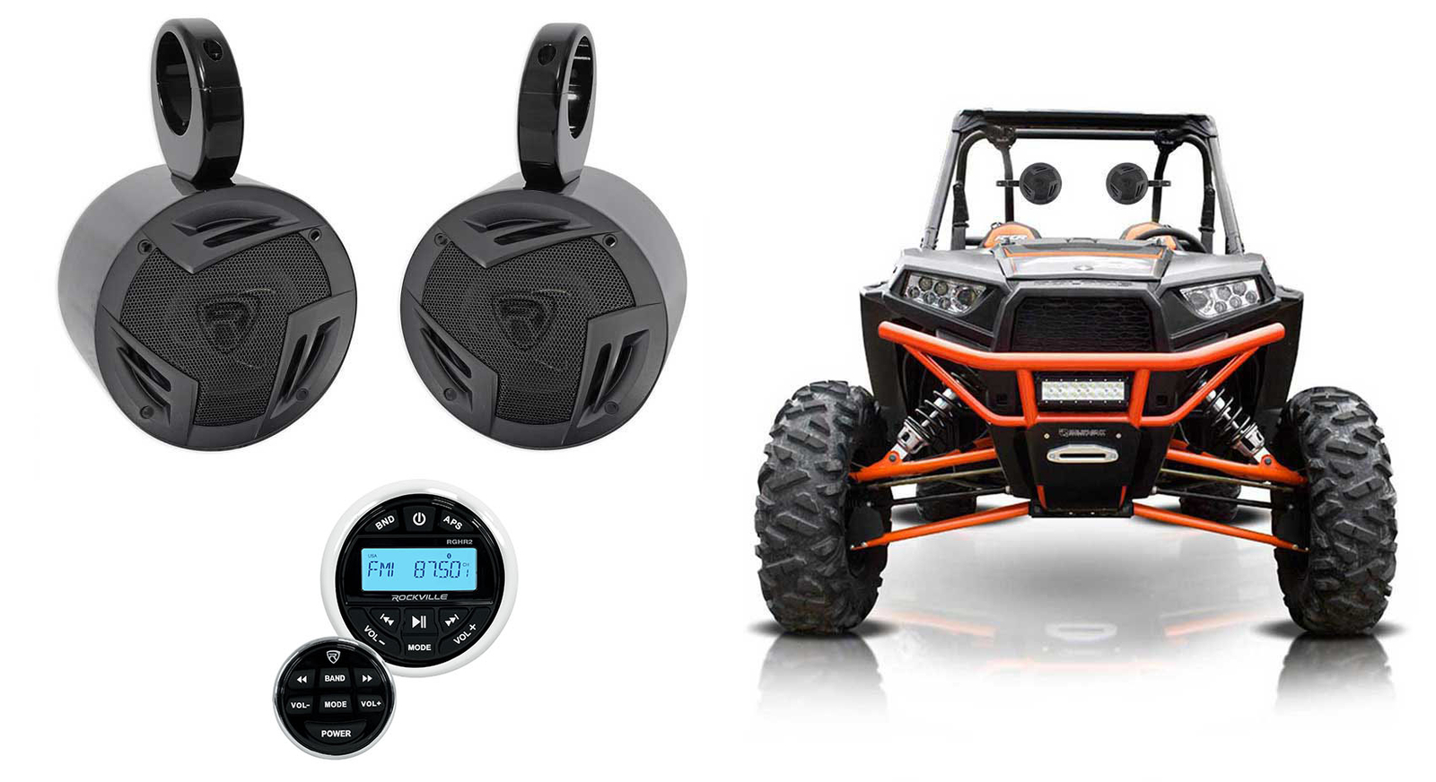 2 колонки Rockville 525 Tower Bluetooth-приемник для Polaris RZR ATVUTV ТЕЛЕЖКИ 36390₽