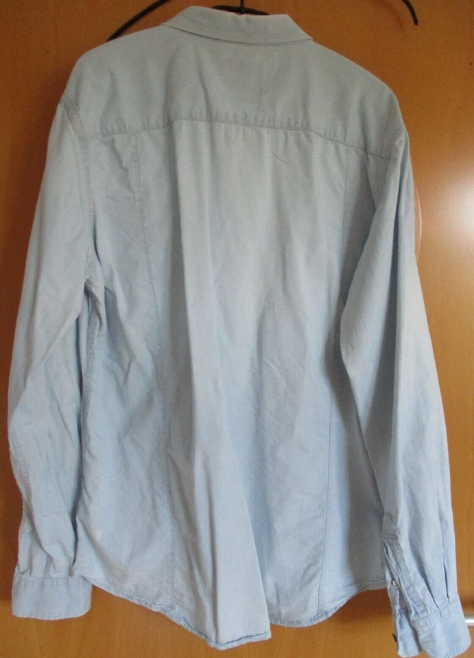 Vintage Jeanshemd Springfield Gr. XL5 hellblau 100% Baumwolle retro - Bild 2 von 4